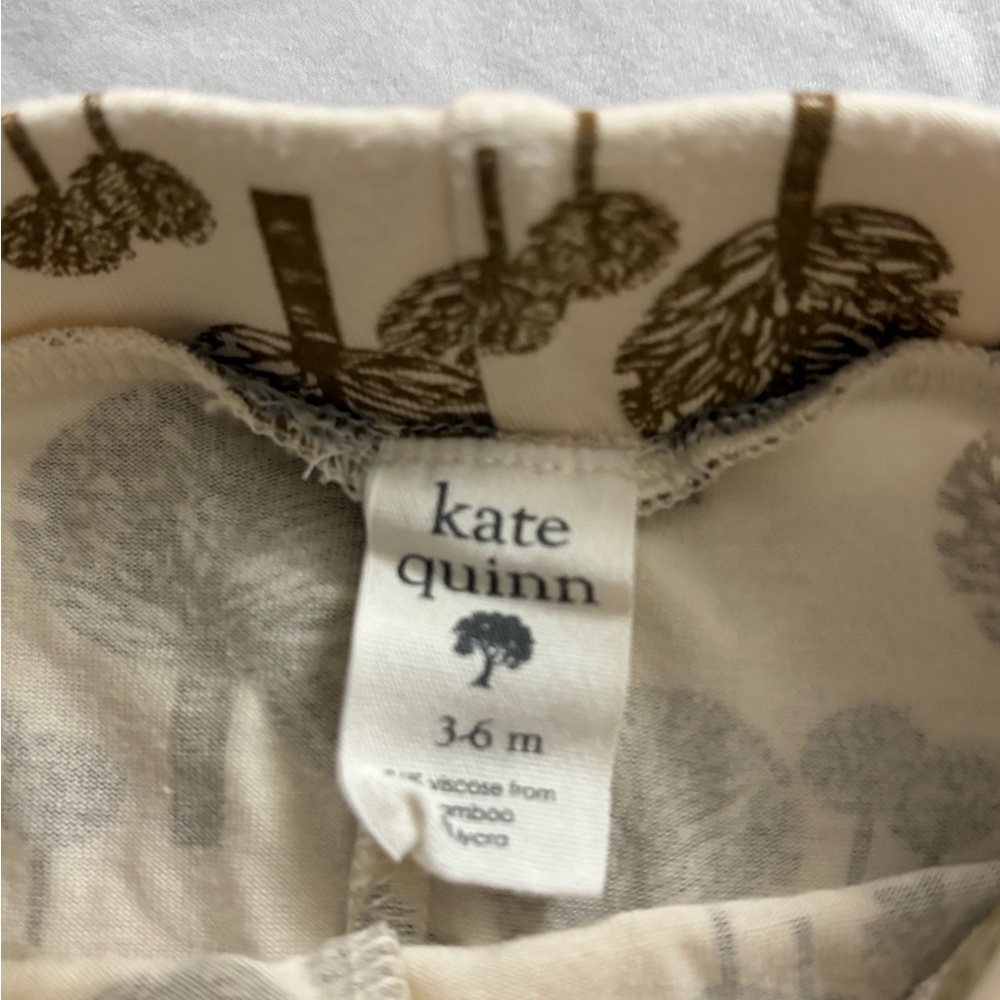 Kate Quinn Bamboo Cream and Brown Tree Pattern Leggings - Picture 3 of 4